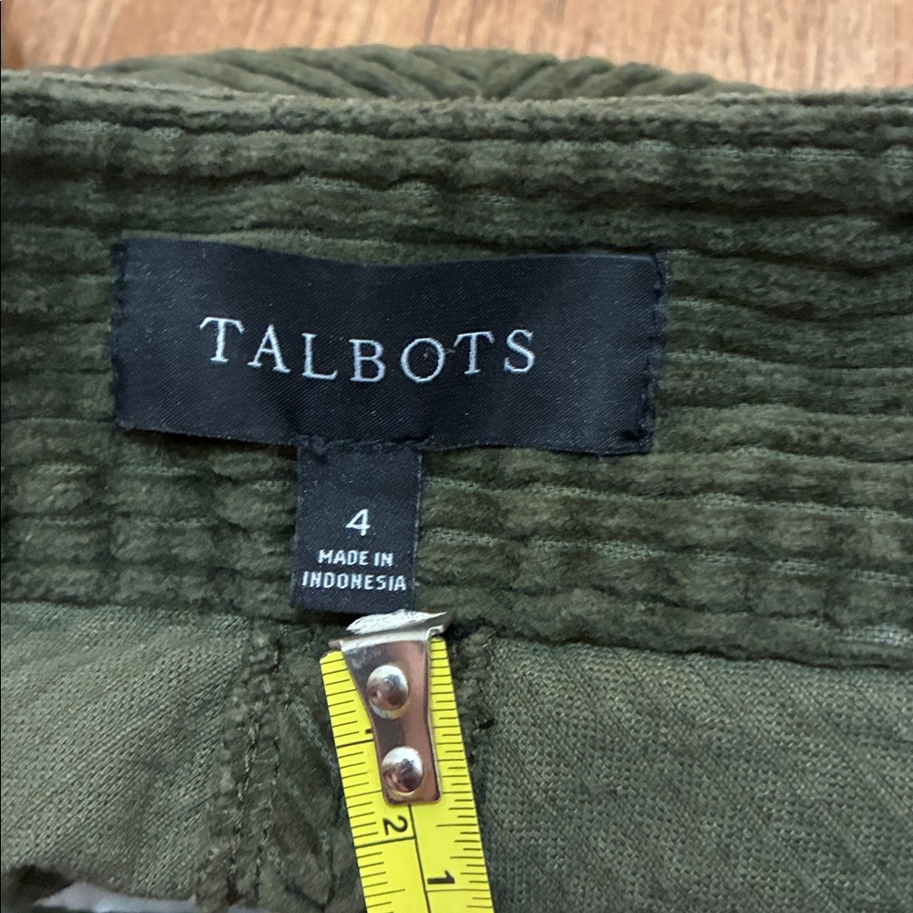 Talbots Olive Green Corduroy Skirt Diagonal Wale - Great Pre Owned Condition - Picture 6 of 8